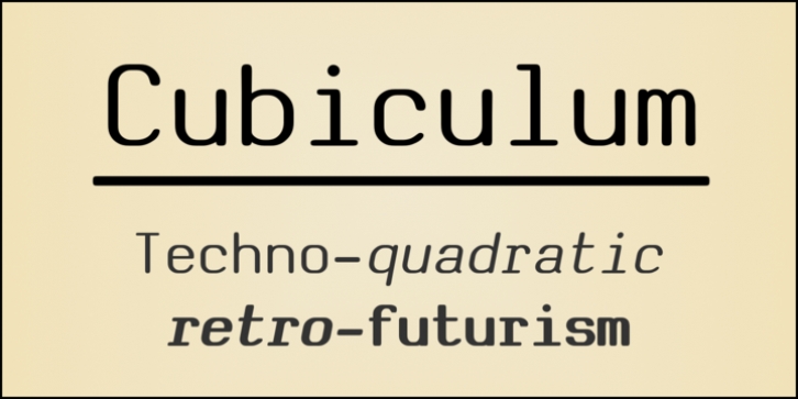 Cubiculum font preview