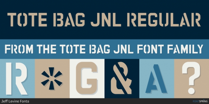 Tote Bag JNL font preview