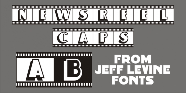 Newsreel Caps JNL font preview