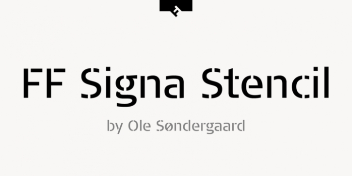 FF Signa Stencil font preview