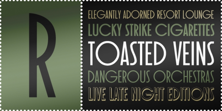 Toasted Vein BTN font preview