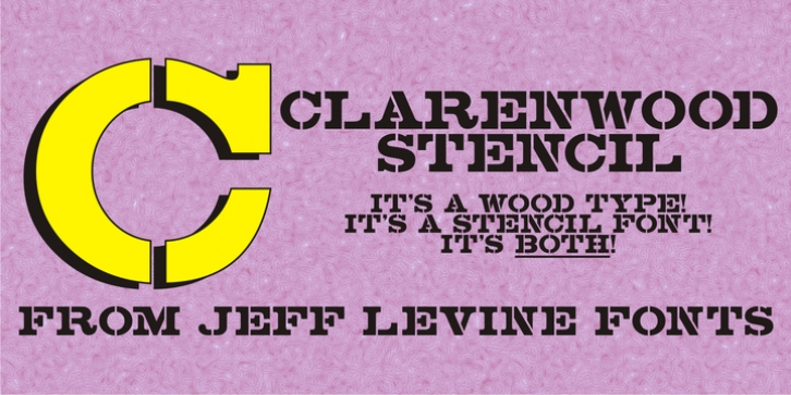 Clarenwood Stencil JNL font preview