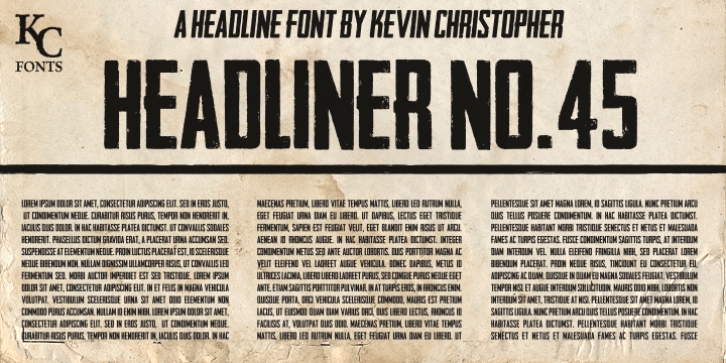 Headliner No 45 font preview