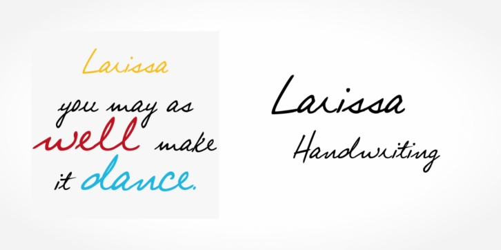 Larissa Handwriting font preview