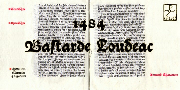 1484 Bastarde Loudeac font preview