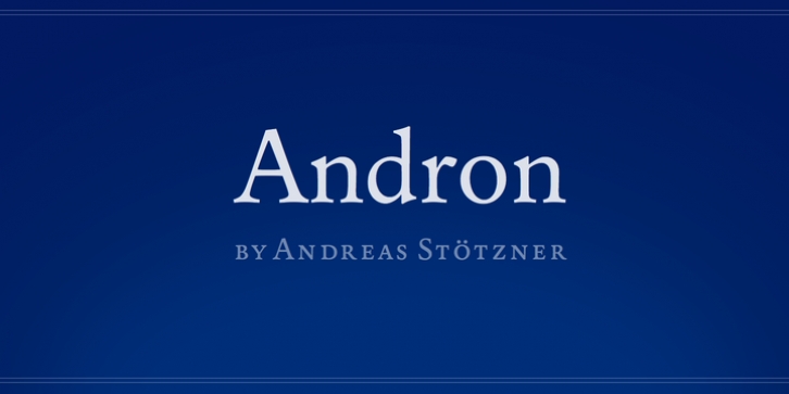 Andron 1 Latin Corpus font preview