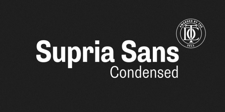 Supria Sans Condensed font preview