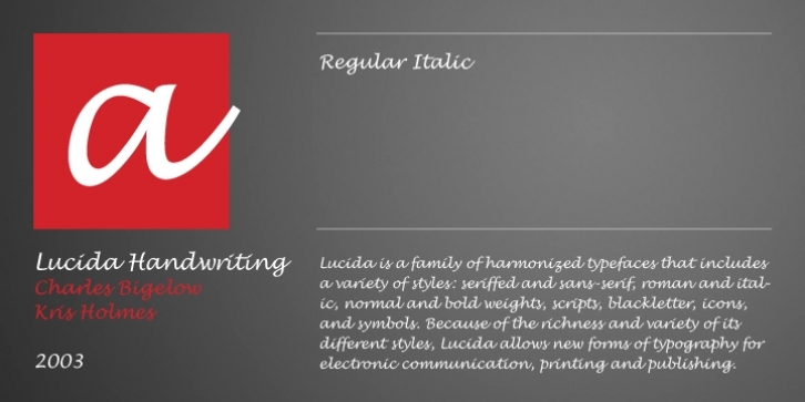 Lucida Handwriting font preview