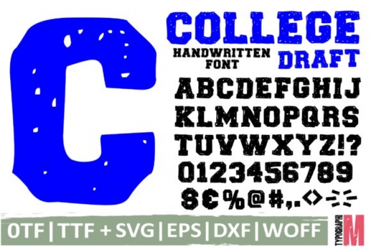 College Draft font preview