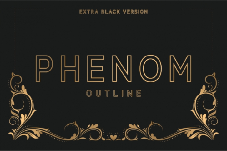 Phenom Outline Extra Black font preview