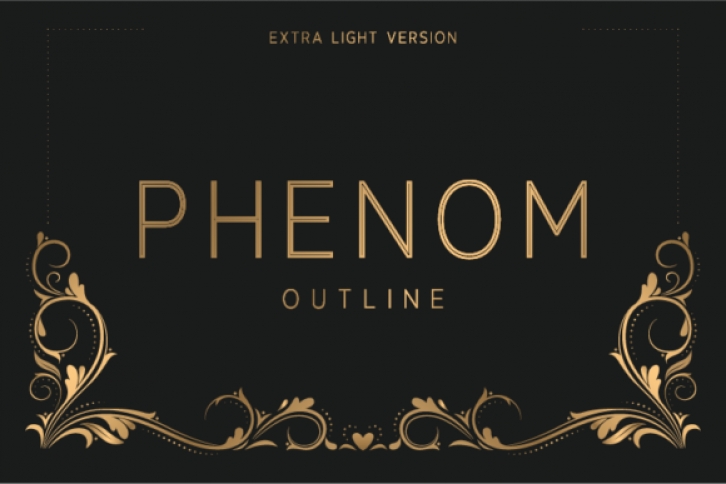 Phenom Outline Extra Light font preview