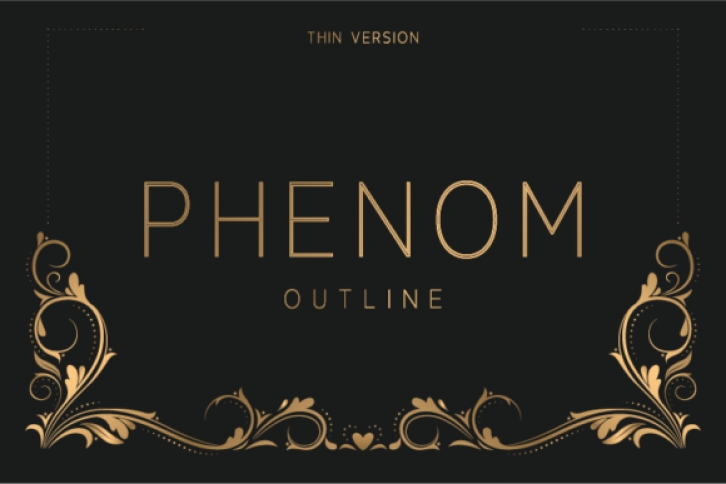 Phenom Outline Thin font preview