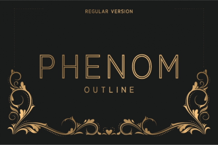Phenom Outline Regular font preview