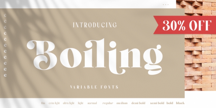 Boiling font preview
