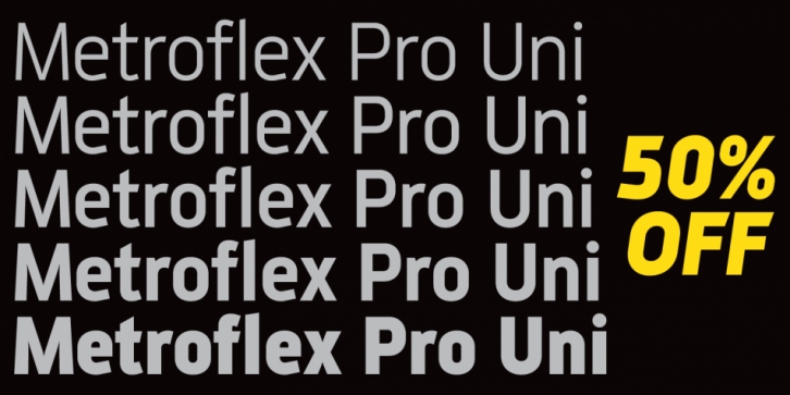 Metroflex Pro Uni font preview