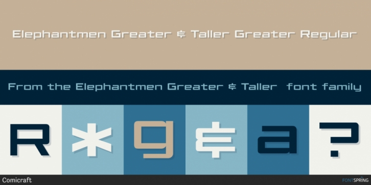 Elephantmen Greater & Taller font preview