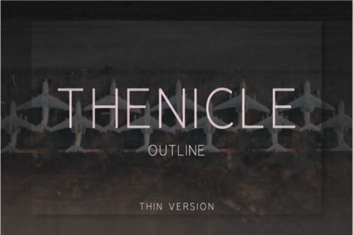 Thenicle Outline Thin font preview