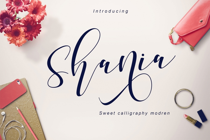 Shania font preview