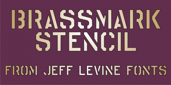 Brassmark Stencil JNL font preview