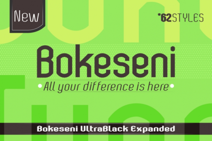Bokeseni UltraBlack Expanded font preview