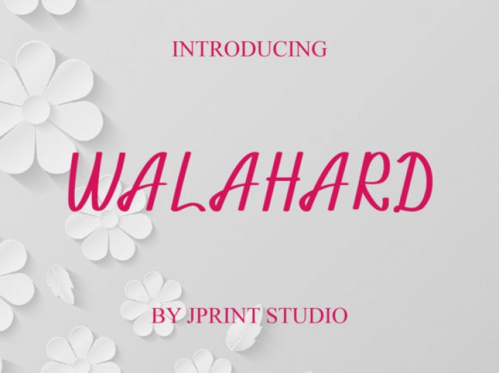 Walahard font preview