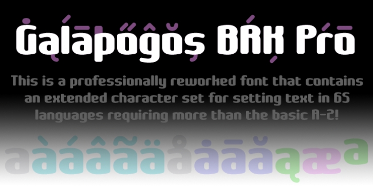 Galapogos BRK Pro font preview