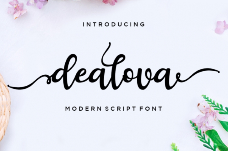 Dealova script font preview