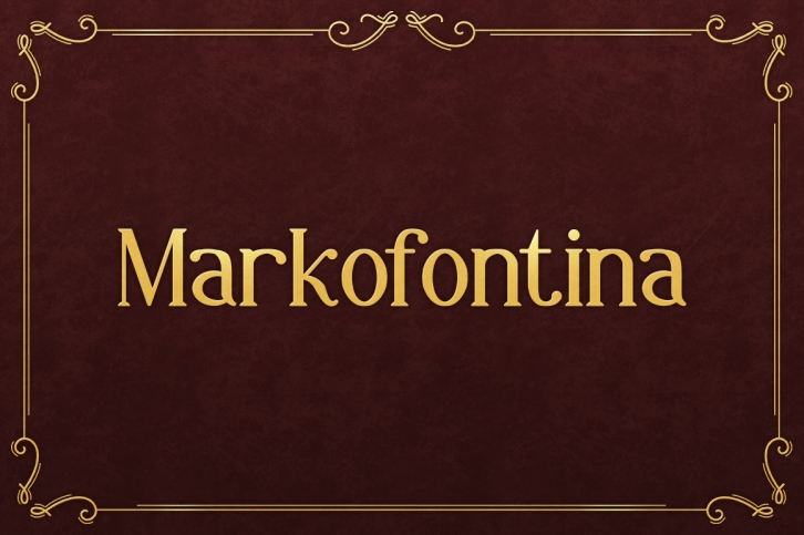Markofontina font preview