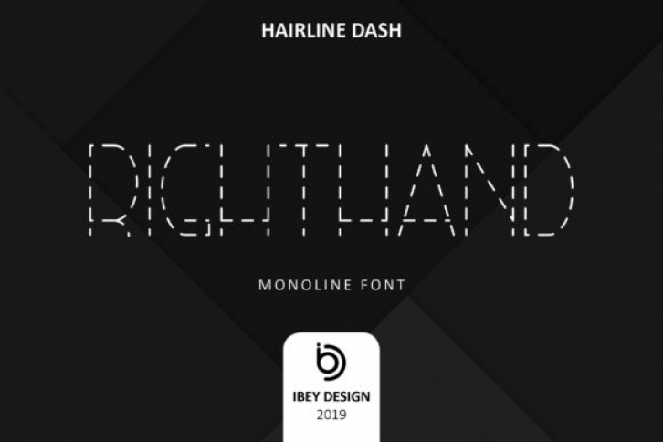 Right Hand Hairline Dash font preview