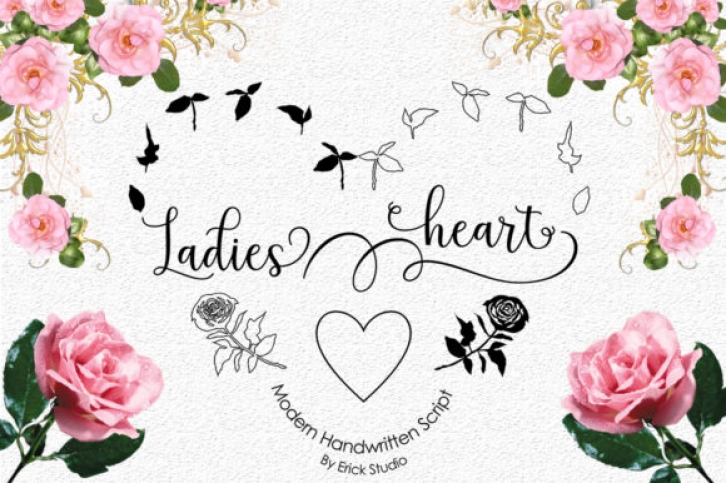 Ladies Heart font preview