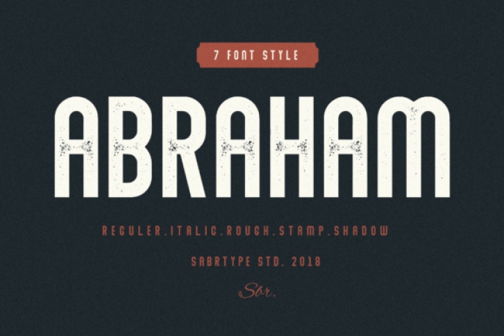 Abraham Family font preview