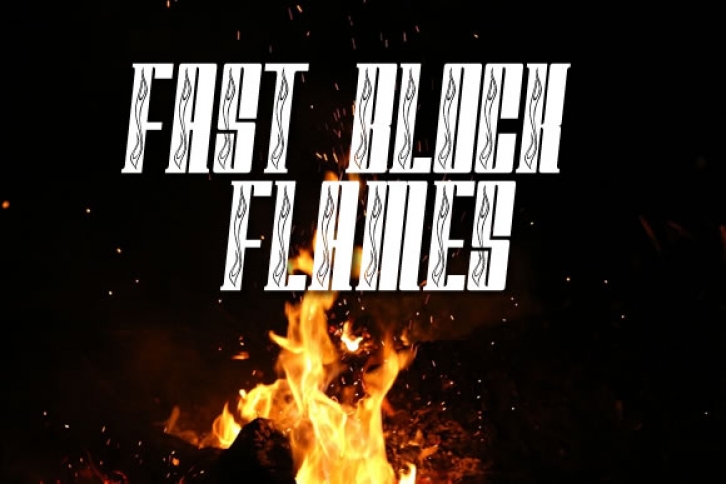 Fast Block Flames font preview