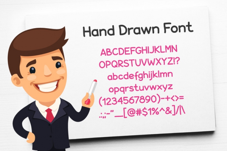 Hand Drawn Letters and Numbers font preview