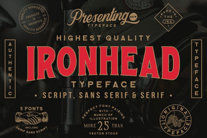 Ironhead font preview