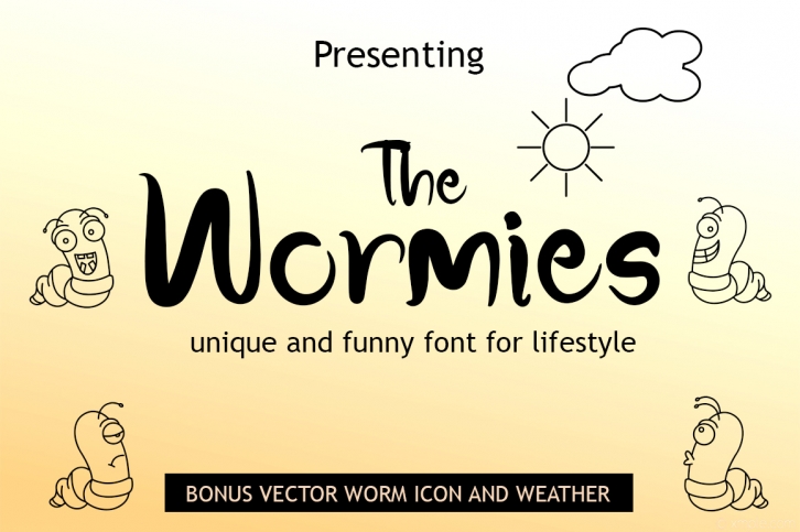 The Wormies font preview
