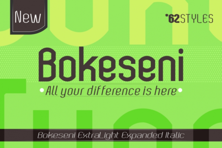 Bokeseni ExtraLight Expanded Italic font preview