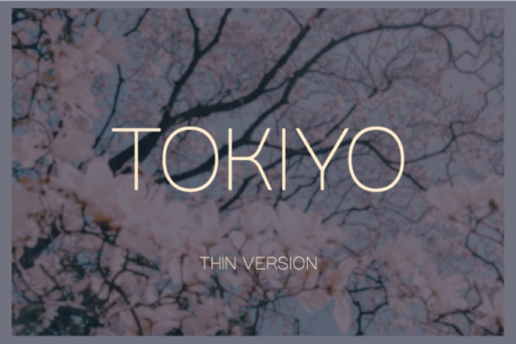 Tokiyo Thin font preview