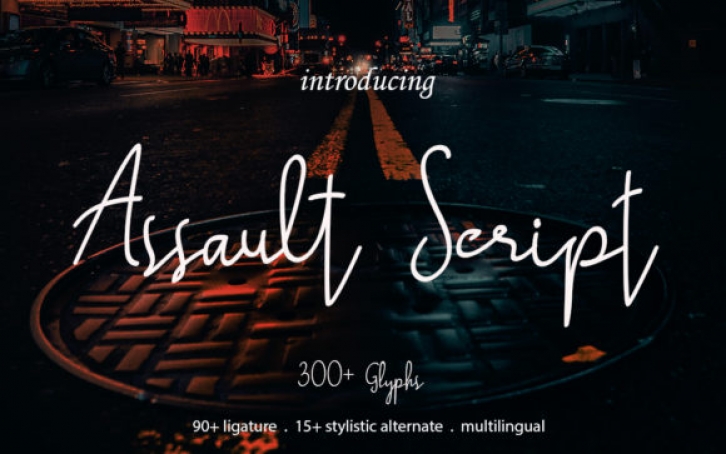 Assault Script font preview