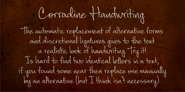 Corradine Handwriting Family font preview