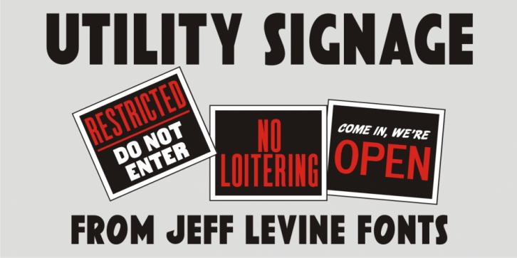 Utility Signage JNL font preview