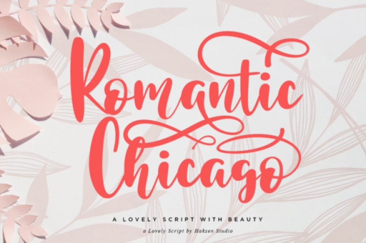 Romantic Chicago font preview