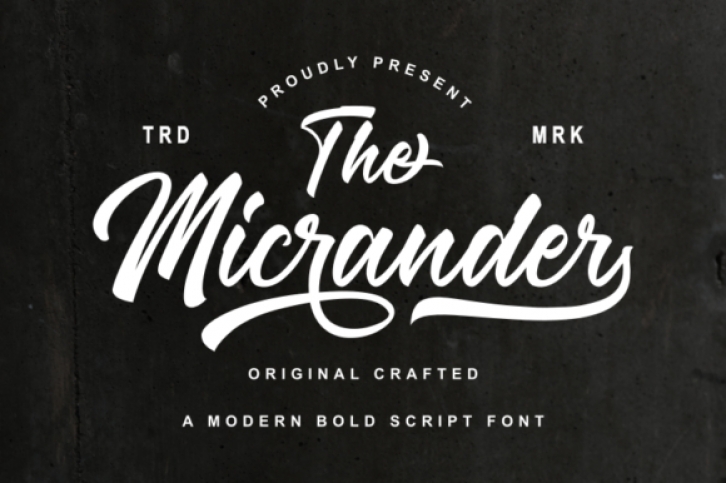 The Micrander font preview