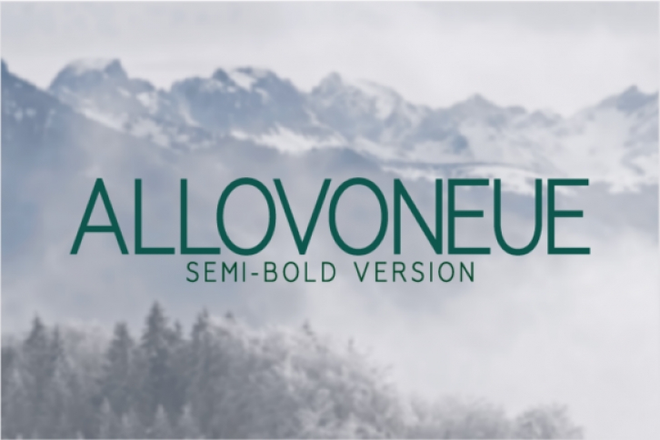 Allovoneue Semi-Bold font preview