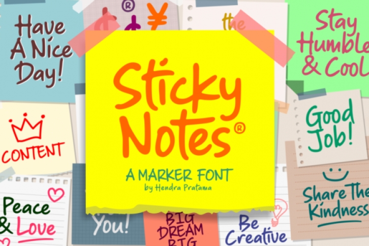 Sticky Notes font preview