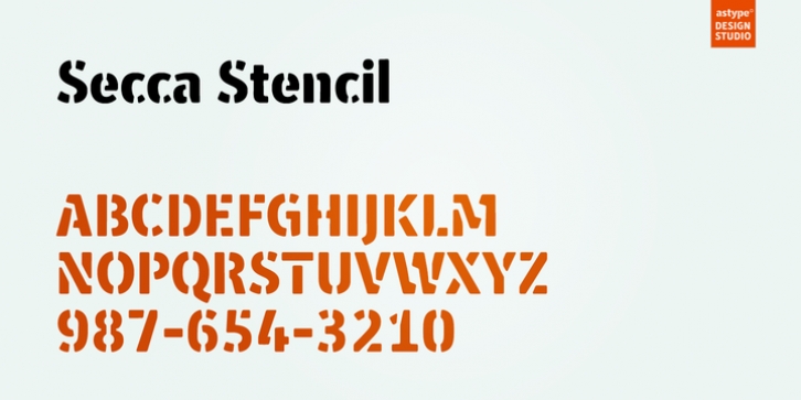 Secca Stencil font preview