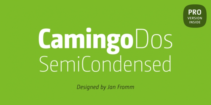 CamingoDos SemiCondensed font preview