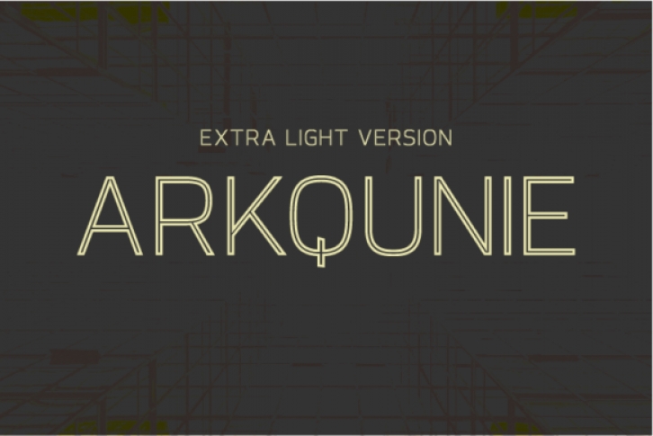 Arkqunie Outline Extra Light font preview