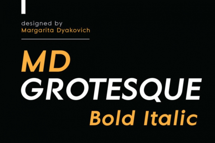 MD Grotesque Bold Italic font preview