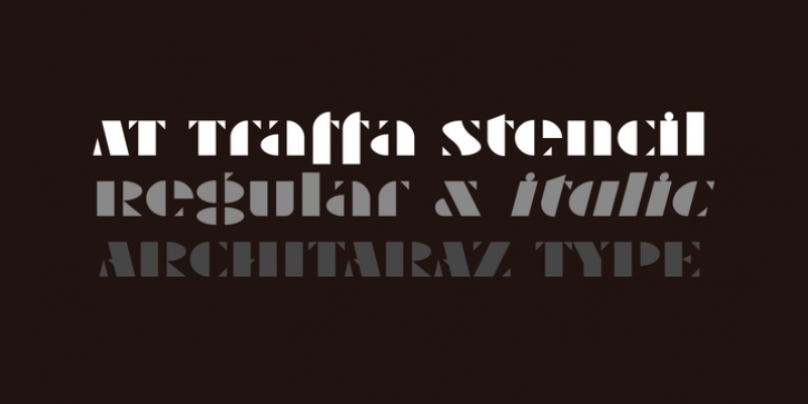 AT Traffa Stencil font preview
