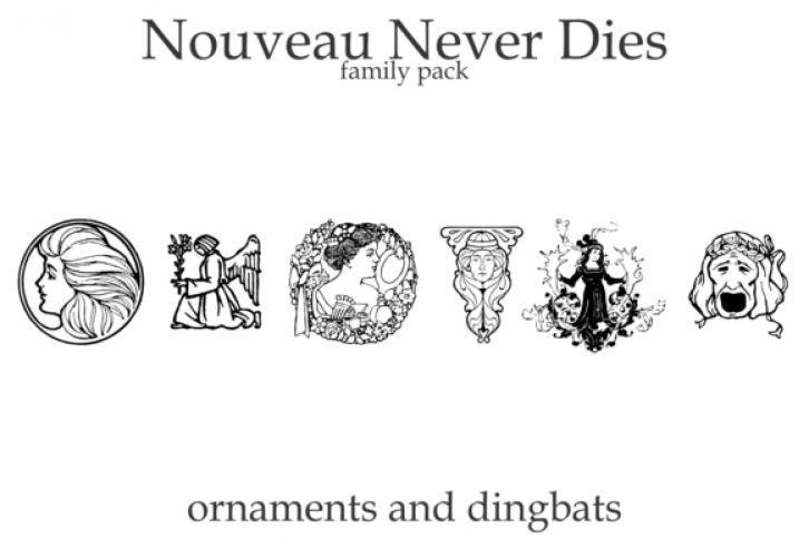 Nouveau Never Dies Family font preview